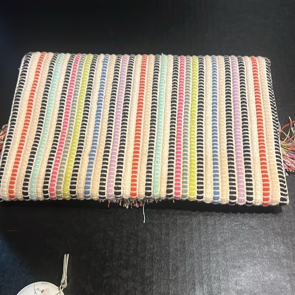Stella & Dot Colorful Woven Envelope Clutch with Fringe - Picture 7 of 7